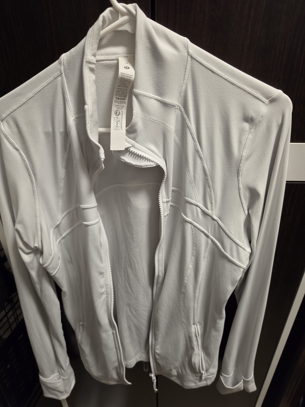 lululemon athletica White Full-Zip Utility Jacket with Panel Seams